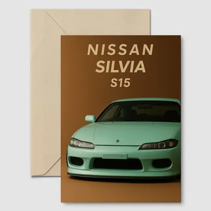 Nissan Silvia S15 Mint Green Brown Background