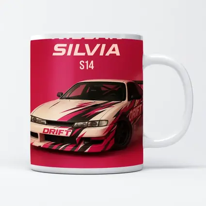 Nissan Silvia S14 Drift Car Pink Background