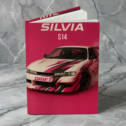 Nissan Silvia S14 Drift Car Pink Background