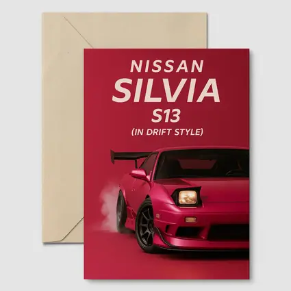 Nissan Silvia S13 Red Drift Style Art
