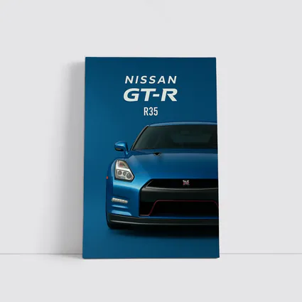 Nissan GT-R R35 Front View Blue