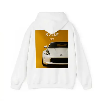 Nissan 370Z White Car Yellow Background