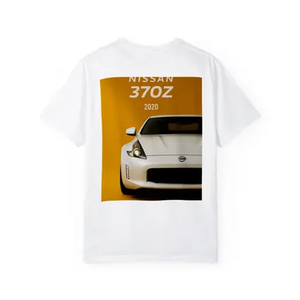 Nissan 370Z White Car Yellow Background