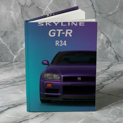 Nissan Skyline GT-R R34 Teal Purple Background