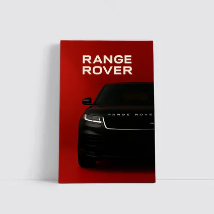 Range Rover Black SUV Bold Red Background