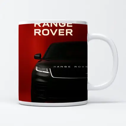 Range Rover Black SUV Bold Red Background