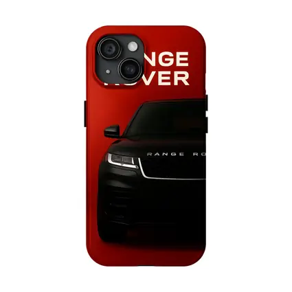 Range Rover Black SUV Bold Red Background