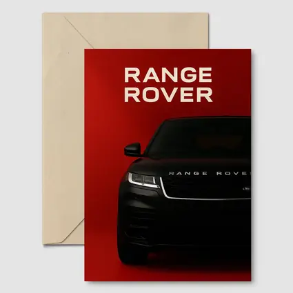 Range Rover Black SUV Bold Red Background