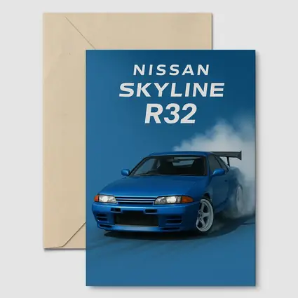 Nissan Skyline R32 Blue Drift Smoke
