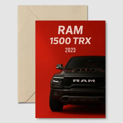 Ram 1500 TRX Truck Red Background