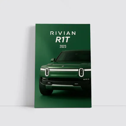 Rivian R1T Electric Truck Green Background