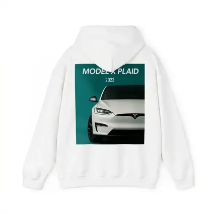 Tesla Model X Plaid White on Teal