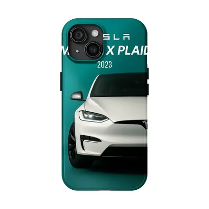 Tesla Model X Plaid White on Teal