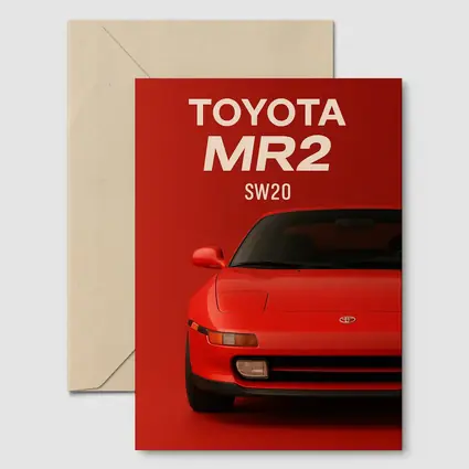 Toyota MR2 SW20 Red Sports Car Art