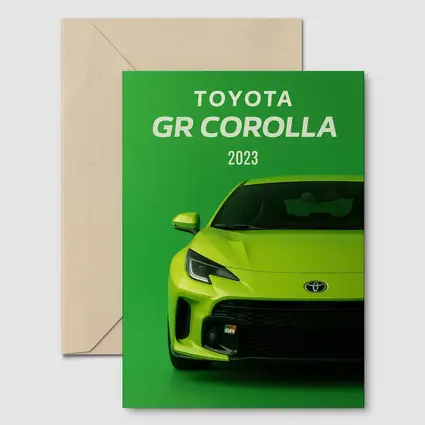 Toyota GR Corolla Green Front View Art