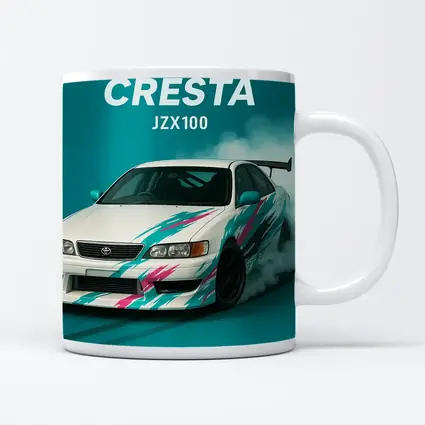 Toyota Cresta JZX100 Drifting Teal Background