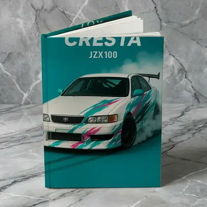 Toyota Cresta JZX100 Drifting Teal Background
