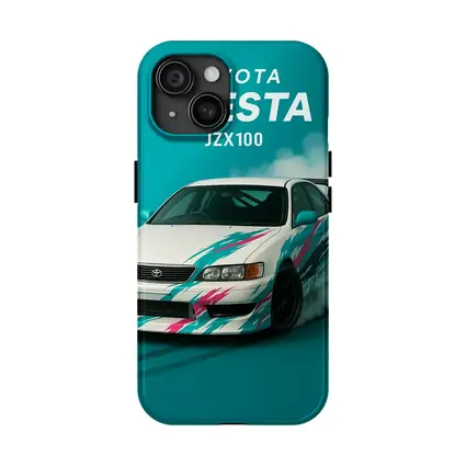 Toyota Cresta JZX100 Drifting Teal Background