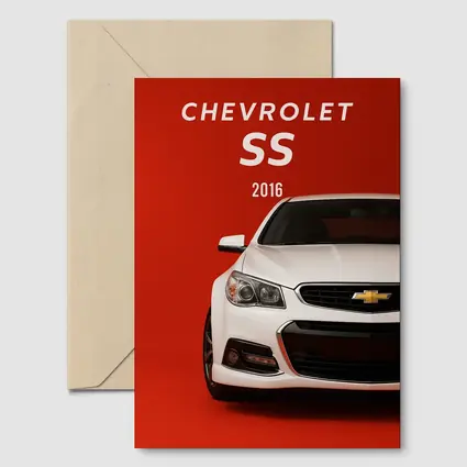 Chevrolet SS 2016 White Red Background