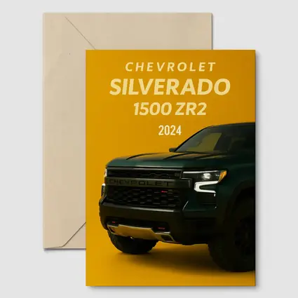 Chevrolet Silverado ZR2 Dark Green Yellow Background