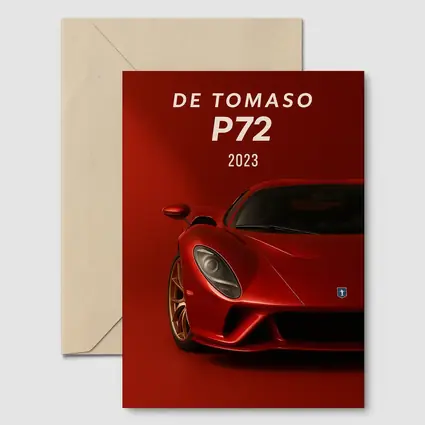 De Tomaso P72 Supercar Red Background
