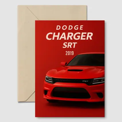 Dodge Charger SRT Red Muscle Car Art