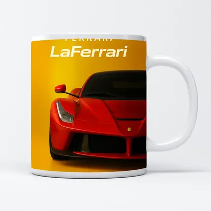 Ferrari LaFerrari Red Supercar Yellow Background