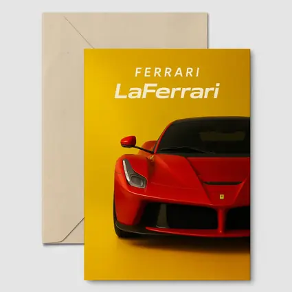 Ferrari LaFerrari Red Supercar Yellow Background