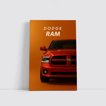 Dodge Ram Truck Bold Orange Background Art