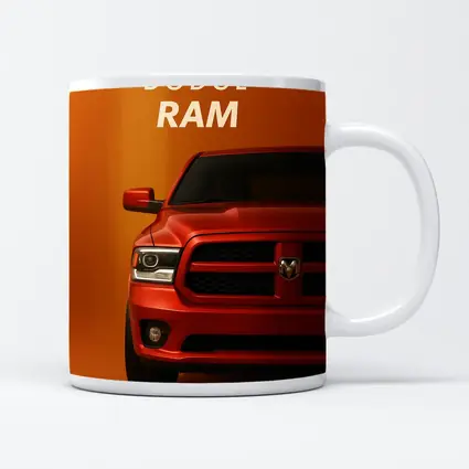 Dodge Ram Truck Bold Orange Background Art