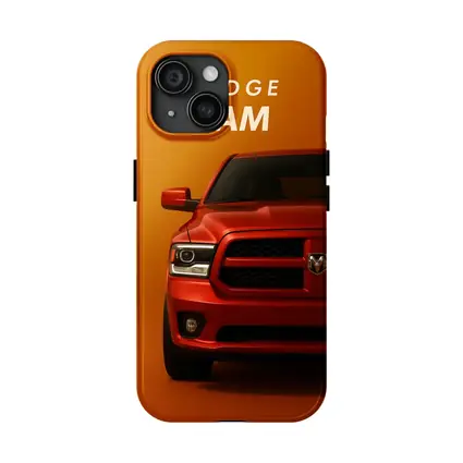 Dodge Ram Truck Bold Orange Background Art