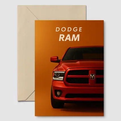 Dodge Ram Truck Bold Orange Background Art