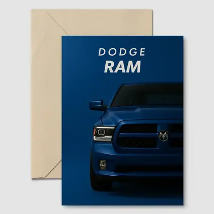 Dodge Ram Truck Blue Dark Background Art