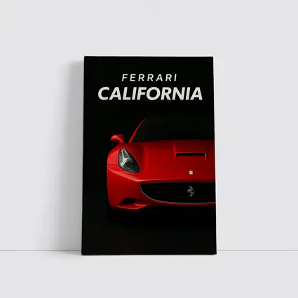 Ferrari California Red Car Dark Background