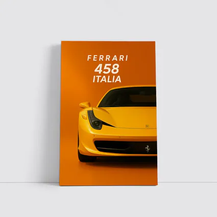 Ferrari 458 Italia Yellow Orange Background