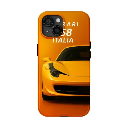Ferrari 458 Italia Yellow Orange Background