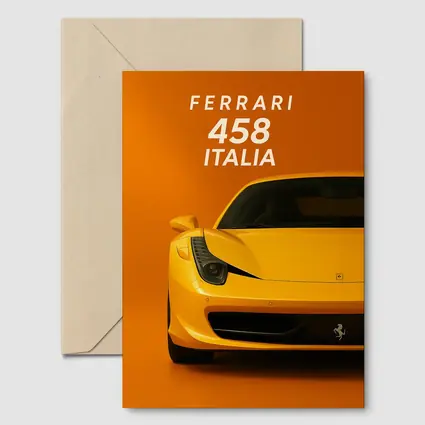 Ferrari 458 Italia Yellow Orange Background