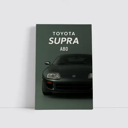 Toyota Supra A80 Dark Green Studio Art
