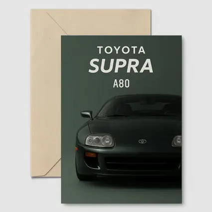 Toyota Supra A80 Dark Green Studio Art