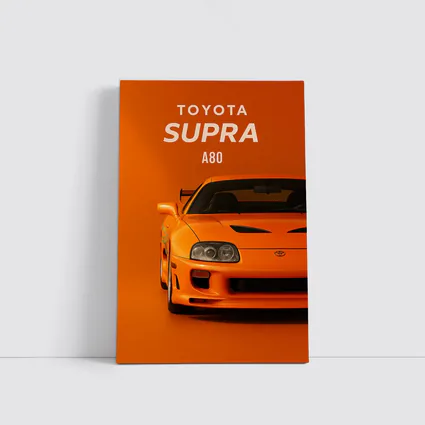 Toyota Supra A80 Orange Minimal Art