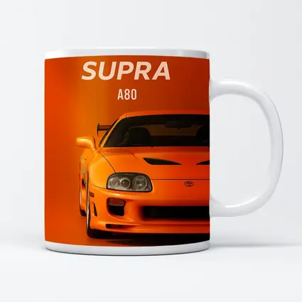 Toyota Supra A80 Orange Minimal Art