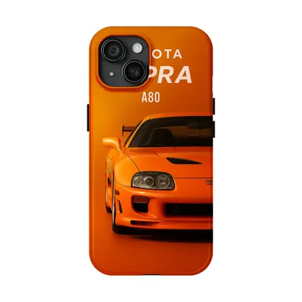 Toyota Supra A80 Orange Minimal Art