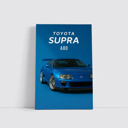 Toyota Supra A80 Blue Studio Art