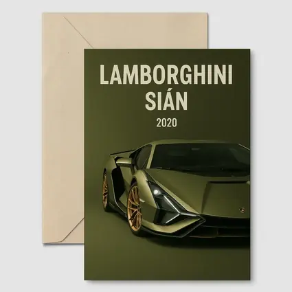 Lamborghini Sian Green Supercar Art Print
