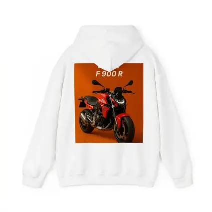 BMW F900R Red Motorcycle Orange Background