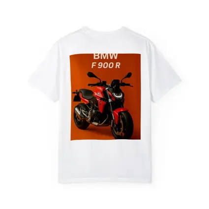BMW F900R Red Motorcycle Orange Background