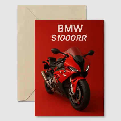 BMW S1000RR Red Sport Bike Art