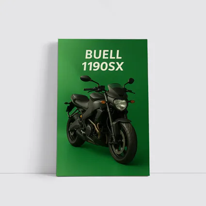 Buell 1190SX Streetfighter Motorcycle Green Background