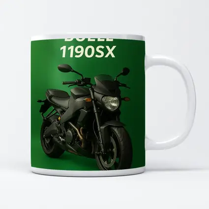 Buell 1190SX Streetfighter Motorcycle Green Background