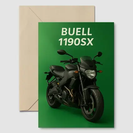 Buell 1190SX Streetfighter Motorcycle Green Background